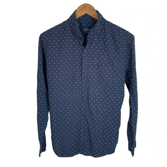 BF330 Men’s American Eagle Outfitters Classic Fit Polka Dot Button Down Shirt M - Picture 1 of 4